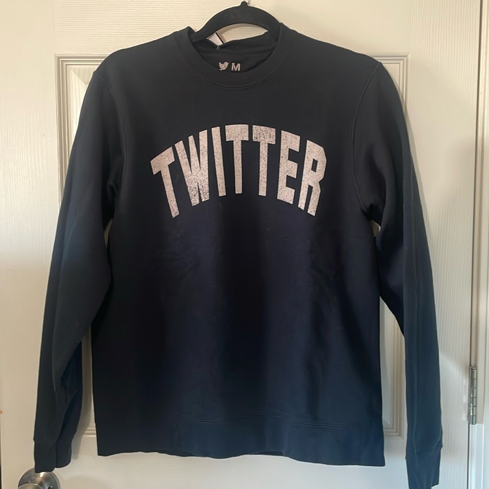Vintage Twitter Hello Literally Everyone Rare Black Crewneck Sweatshirt Size LG
